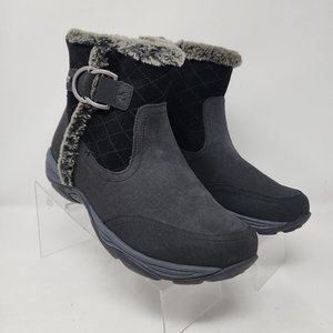 Easy Spirit Winter Boots Womens 7 Black Ember Ankle Faux Fur Lined Shoes